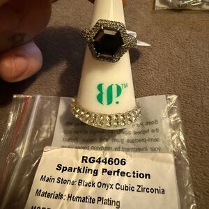 Black Onyx Cubic Zirconia Ring by Bomb Party